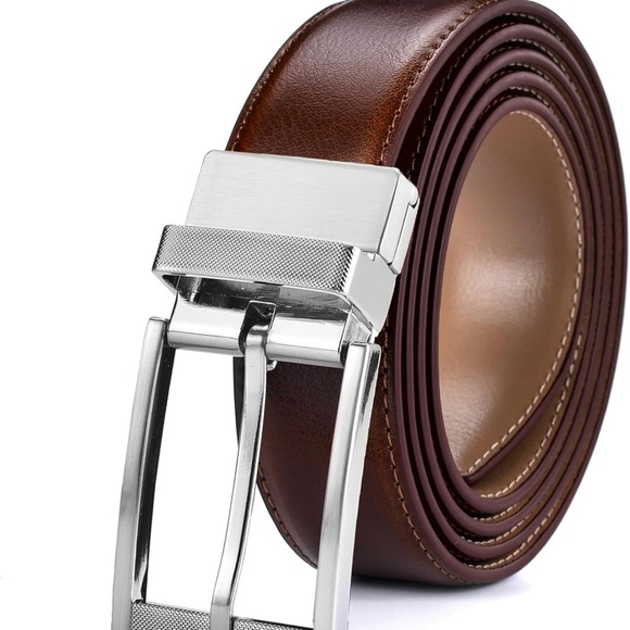 fine Men Belt Genuine Leather with Anti-scratch Buckle Casual Strap - Picture 2 of 8